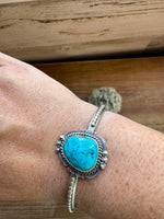 Cuff - Sterling silver Cuff Bracelet with Kingman turquoise