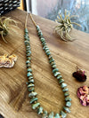 32 inch long green nuggets turquoise necklace