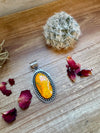 Oval Pendant - sterling silver with bumblebee jasper