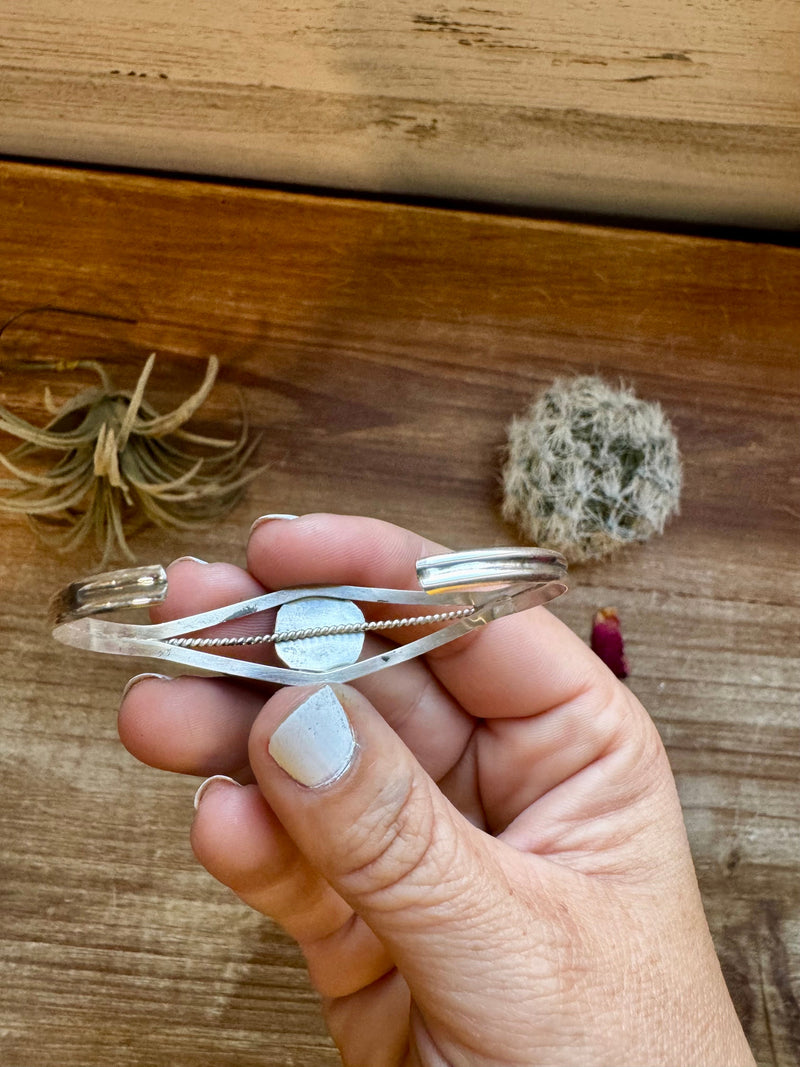 Cuff - Sterling silver Bracelet with Kingman turquoise