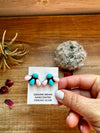 Stud 3 teardrop Turquoise and pink conch Earrings option 2