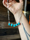 Kingman turquoise necklace on chain