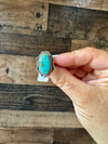 Oval Ring- Size 7 -Kingman turquoise ring and sterling silver