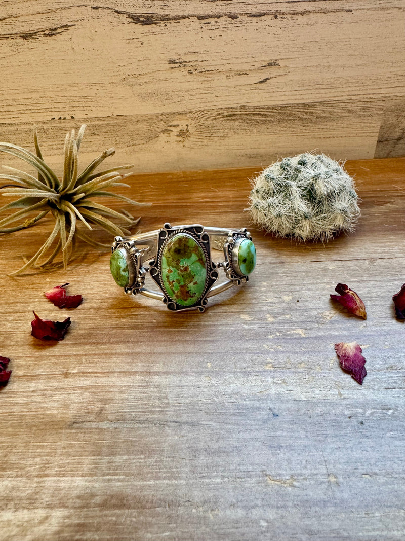 Cuff - Sterling silver Cuff Bracelet with Sonoran turquoise