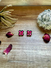 Flower Stud Pink Opal Earrings