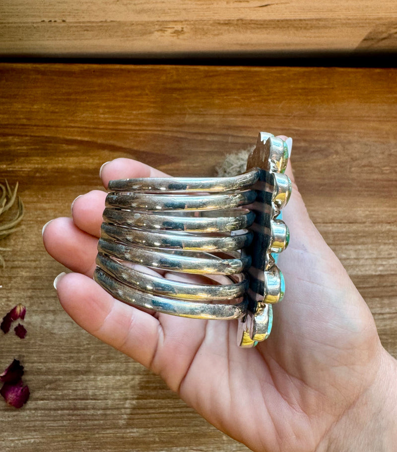 Cuff - Sterling silver Cuff Bracelet with Sonoran turquoise