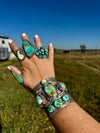 Round ring- size 6 - Sonoran Gold turquoise ring and sterling silver