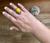 Round Ring - size 6 - sterling silver with bumblebee jasper