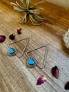 Dangle earrings Sterling silver with kingman turquoise