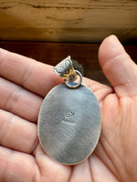 Oval Pendant - sterling silver with white buffalo