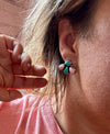 Stud 3 teardrop Turquoise and pink conch Earrings option 2