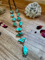 Royston turquoise necklace and earrings set