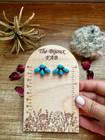 Stud 3 teardrop Turquoise Earrings option 2