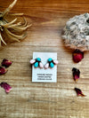 Stud 3 teardrop Turquoise and pink conch Earrings option 2