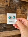 Stud round turquoise earrings