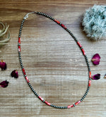 20 inch - NFR collection - sterling silver and red spiny