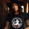 Bourbon Cowgirl Logo Black Tee Shirt - Bourbon Cowgirl