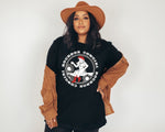 Bourbon Cowgirl Logo Black Tee Shirt - Bourbon Cowgirl