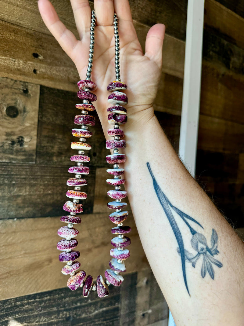 22 inch - NFR collection - sterling silver, purple spiny