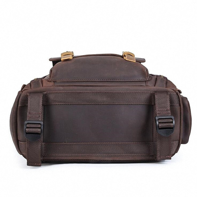 The Gaetano | Large Leather Backpack Camera Bag with Tripod Holder