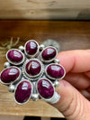 Cluster - Ring size 9 - purple spiny and sterling silver