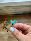 Ring- adjustable- Kingman turquoise ring and sterling silver