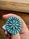 Big ring- size 8 - Kingman turquoise ring and sterling silver