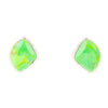 Abstract Lime Green Turquoise and Sterling Silver Stud Earrings