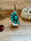 Ring - adjustable turquoise ring and sterling silver