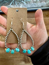 Magnesite turquoise teardrop earrings dangle western jewelry