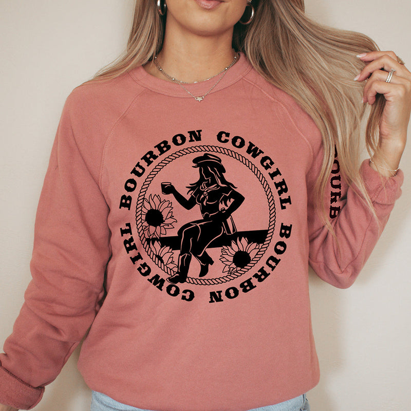 Bourbon Cowgirl Graphic Sweatshirt Mauve