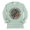 Bourbon Cowgirl Long Sleeve Dusty Blue T-Shirt Bourbon Cowgirl