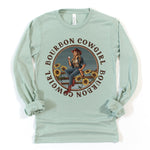 Bourbon Cowgirl Long Sleeve Dusty Blue T-Shirt Bourbon Cowgirl