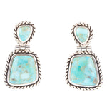 Arizona Blue Turquoise and Sterling Silver Roped Earrings