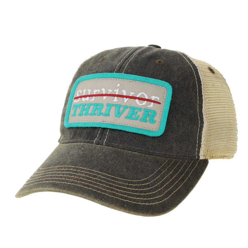 Survivor Thriver Distressed Snap Back Trucker Hat