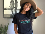 Survivor Thriver Black Graphic Tee Shirt - Bourbon Cowgirl