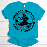 Bourbon Cowgirl Logo Turquoise Tshirt - Bourbon Cowgirl