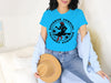 Bourbon Cowgirl Logo Turquoise Tshirt - Bourbon Cowgirl