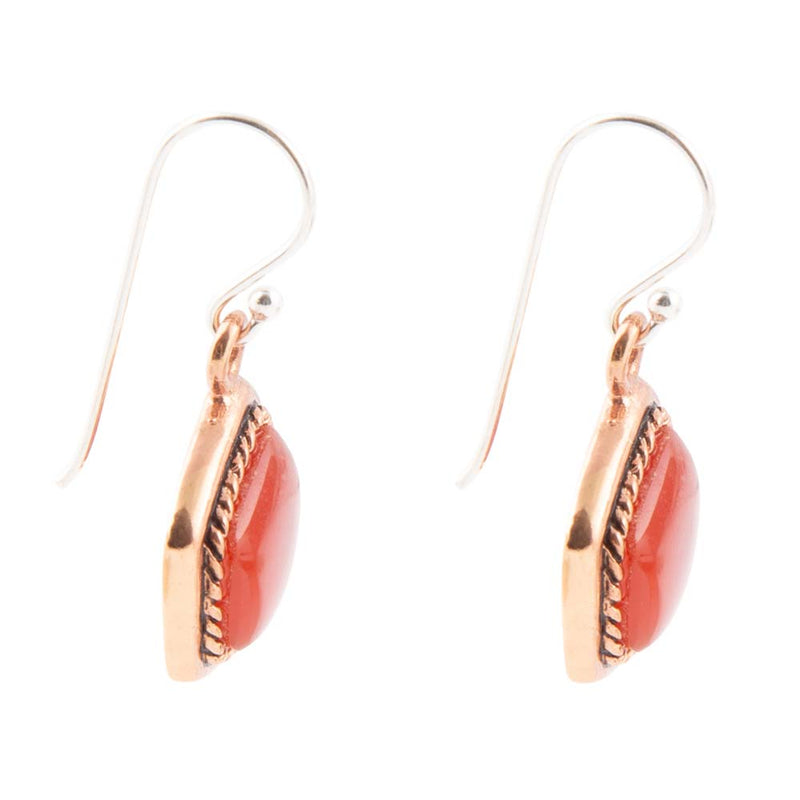 Abstract Carnelian and Copper Earrings