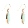 Abstract Green Chrysoprase Golden Drop Earrings