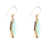 Abstract Green Chrysoprase Golden Drop Earrings