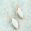 Abstract Green Chrysoprase Golden Drop Earrings