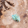 Abstract Blue Turquoise and Sterling Silver Pendant Necklace