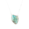 Abstract Blue Turquoise and Sterling Silver Pendant Necklace