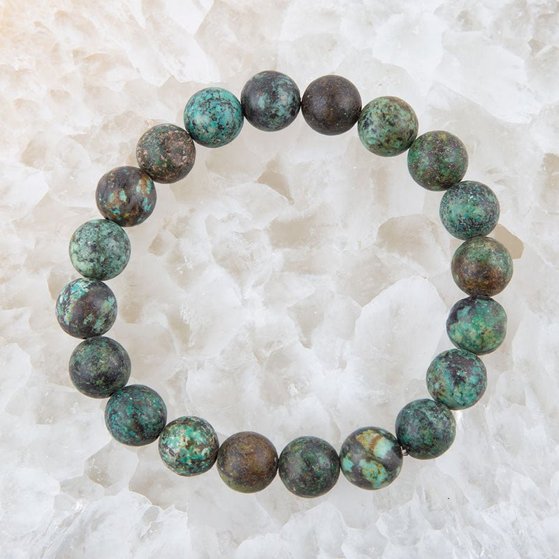 African Turquoise Stretch Beaded Bracelet