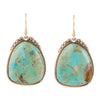 Agave Genuine Blue Turquoise and Golden Drop Earrings