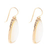 Agave White Mother of Pearl Golden Drop Earrings