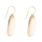 Agave White Mother of Pearl Golden Drop Earrings