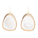 Agave White Mother of Pearl Golden Drop Earrings