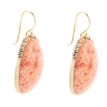 Agave Orange Sponge Coral Golden Drop Earrings